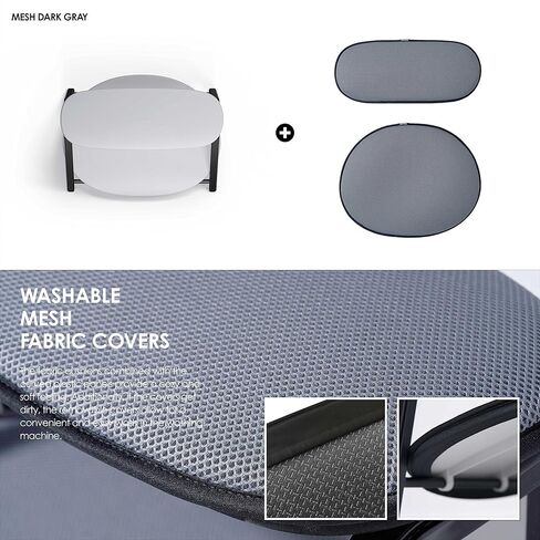 مسند قدم مكتب 'رومو DSP مع غطاء شبكي رمادي داكن' يناسب جسدي، مقعد قابل للتعديل بطبقة مزدوجة، مسند للقدمين + مسند للقدمين، حياة مكتبية إبداعية مريحة in Kuwait