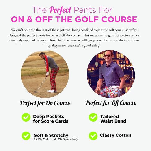 Royal & Awesome Pastel Mens Golf Pants, Golf Pants Men Slim Fit Stretch, Dress Pants Men, Men's Golf Pants in Kuwait