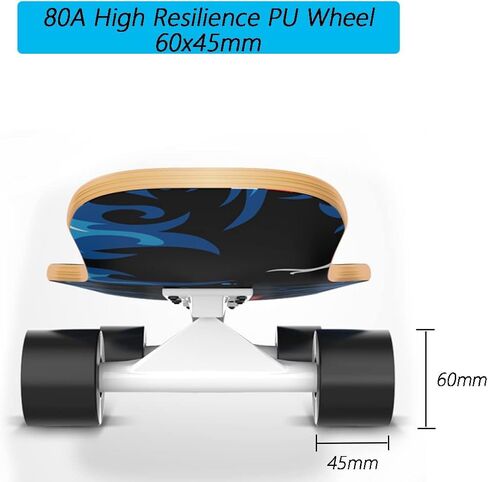 عجلات لوح تزلج 60 مم 80 أمبير مع محامل وفواصل ABEC-9، أداة لوح التزلج، وسادات رفع لوح التزلج، مسامير براغي لأجهزة لوح التزلج، مناسبة لألواح التزلج على الجليد، لوح بيني - أسود in Kuwait