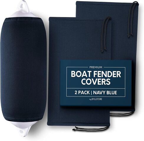 Boat Fender Covers | 6″ x 18″, 8″ x 22″, 9″ x 26″, 10″ x 26″ & 12″ x 34″ | Black & Navy Blue | 1, 2 & 4-Pack | Polyester in Saudi Arabia
