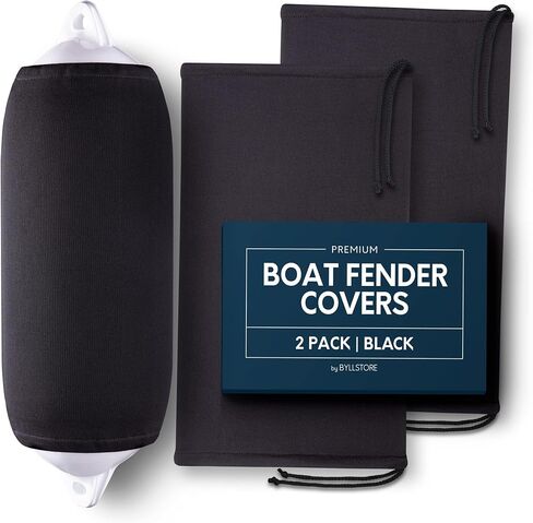 Boat Fender Covers | 6″ x 18″, 8″ x 22″, 9″ x 26″, 10″ x 26″ & 12″ x 34″ | Black & Navy Blue | 1, 2 & 4-Pack | Polyester in Saudi Arabia