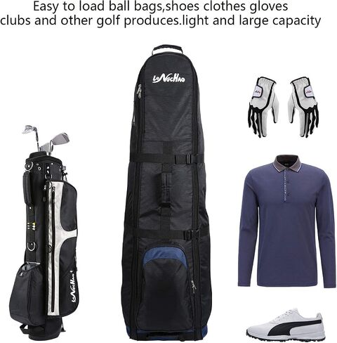 LONGCHAO Golf Travel Bag- Foldable Golf Traveling Case with Wheel, Lightweight Golf Travel Bag for Airline in Saudi Arabia