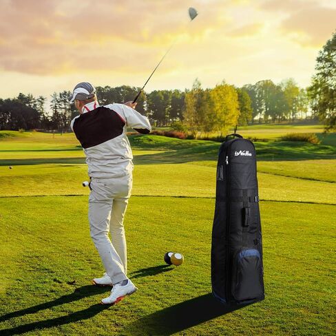 LONGCHAO Golf Travel Bag- Foldable Golf Traveling Case with Wheel, Lightweight Golf Travel Bag for Airline in Saudi Arabia