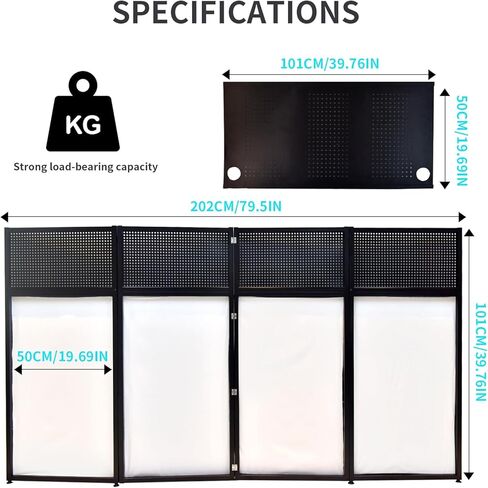 محطة طاولة محمولة لواجهة DJ - wuyule 40 * 40 * 20 بوصة واجهة كشك DJ للمناسبات مع سكريم أبيض وأسود وحقيبة حمل مبطنة، إطار معدني DJ Booth لوحة DJ قابلة للطي in Kuwait