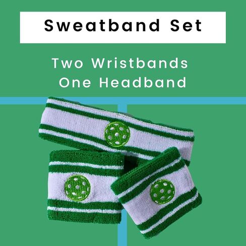 Pickleball Headband, Sweatband Set | Pickleball Accessories, Equipment, Gift | 100% Cotton Absorbent Terry Cloth in Saudi Arabia