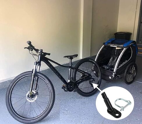 LAJIAOZ 2 قطعة وصلة وصلة مقطورة الدراجة السوداء/موصل وصلة ربط/ملحقات محول ركوب الدراجات، مرفق موصل وصلة ربط مقطورة الدراجة للأطفال، والحمولة، ومقطورات دراجات الحيوانات الأليفة in Kuwait