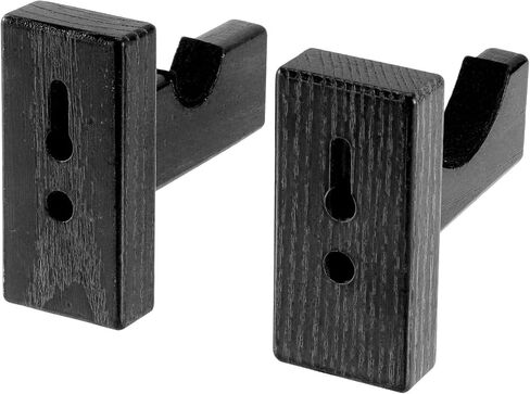 6 PCS Baseball Bat Display Case Holder, Solid Wood Rack Brackets Baseball Bat Hanger Wall Mount with 9 Protective Plugs and 9 Hidden Screws for Horizontal Display, Black in Saudi Arabia