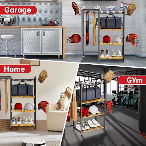 HOYRR Baseball Bat Holder,Standing Bat Holder,Multifunctional Storage Bat Rack,Baseball Bat Wall Mount Upgraded Large Baseball Bat Holder Can Storage for Baseball Bats,Baseballs,Helmets etc. in Kuwait