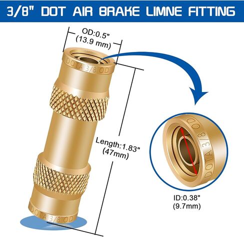 Boltigen 1/4inch Brass Air Brake Line Fitting, 4PCS DOT Push to Connect Brake Line Fitting, 1/4inch OD Air Brake Fitting for Semi Trucks,Cars and Other Air System in Saudi Arabia