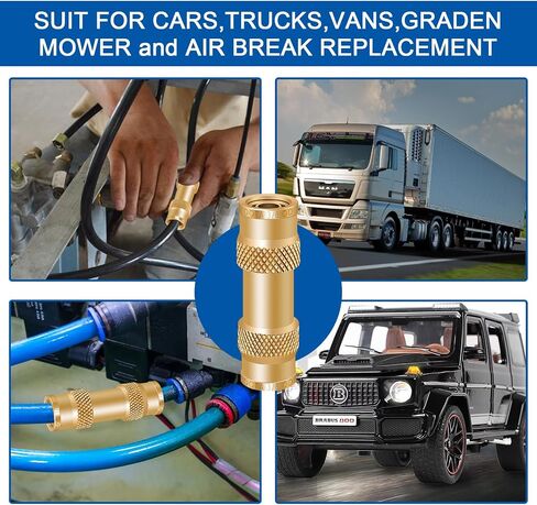 Boltigen 1/4inch Brass Air Brake Line Fitting, 4PCS DOT Push to Connect Brake Line Fitting, 1/4inch OD Air Brake Fitting for Semi Trucks,Cars and Other Air System in Saudi Arabia