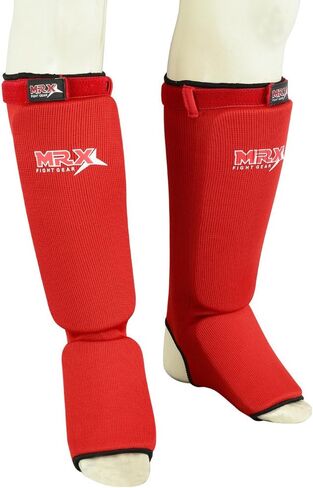MRX BOXING & FITNESS Muay Thai Shin Guards Kick Boxing Leg & Foot Protector Pad MMA Shin Guard Extra Padding for Men or Women in Kuwait