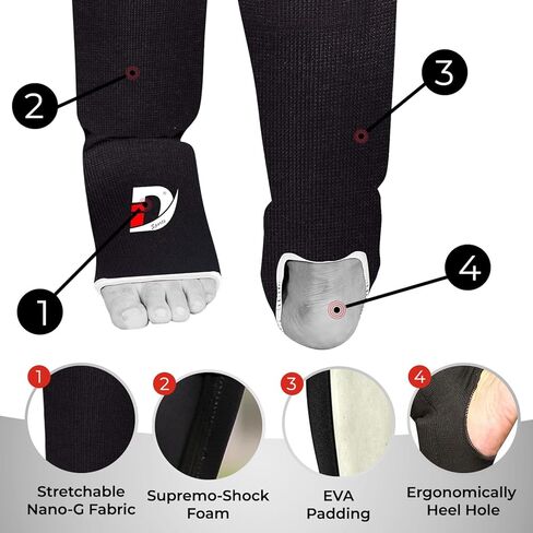 DEFY Shin Instep Foam Padded Shin Guard Protector Shin Support MMA Foot Protection Kickboxing in Kuwait