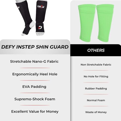 DEFY Shin Instep Foam Padded Shin Guard Protector Shin Support MMA Foot Protection Kickboxing in Kuwait