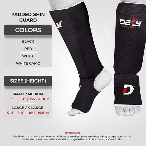 DEFY Shin Instep Foam Padded Shin Guard Protector Shin Support MMA Foot Protection Kickboxing in Kuwait