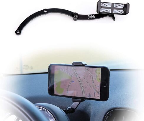 خلف مقياس سرعة الدوران جبل الهاتف الذكي GPS مجموعة حامل التصميم لميني كوبر R55 R56 R57 R60 R61 (2008-2013seris) Union Jack (أسود ورمادي Union Jack Flag Style) in Kuwait