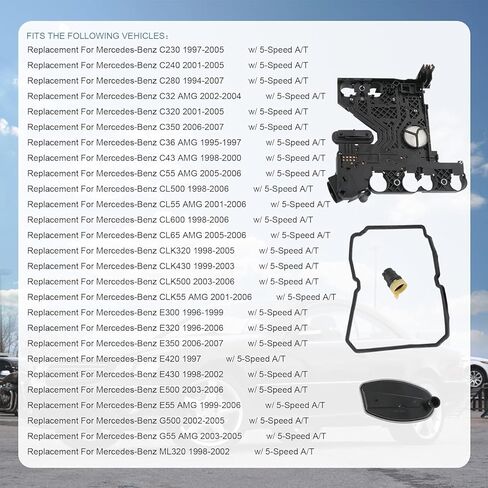 WOOS 722.6 لوحة موصل ناقل الحركة المعاد تصنيعها + موصل + فلتر جديد + مجموعة حشية متوافقة مع مرسيدس بنز (722.6 SET + TCM) in Kuwait