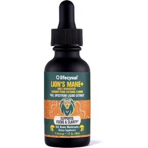 Life Cykel Lion's Mane Mushroom Extract w/Kakadu Plum- Memory Focus Clarity REM Sleep-100% Organic Mushrooms Brain Booster Nootropic Brain Supplement Focus Supplement Made in US, 2 Fl oz (30 Servings)