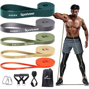 Sportneer Resistance Bands for Working Out: 5-130lb Resistance 5 Levels Pull Up Assistance Bands with Handles & Door Anchor - Resistance Band Set for Stretching, Physical Therapy & Resistance Training in Saudi Arabia