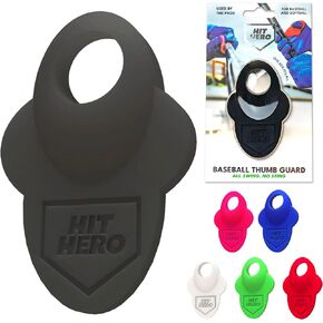 Baseball Batting Grip, Hit Hero, Batters Thumb Guard, Professional Hitting Equipment, Reduce Hitter Bat Sting, Black
