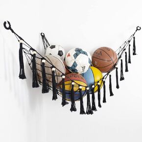 Sports Ball Storage Net Hammock for Garage Hanging Basket Organizer Net for Basketballs, Volleyballs Soccer Storage Rack Sport Equipment Organizer Storage Mesh