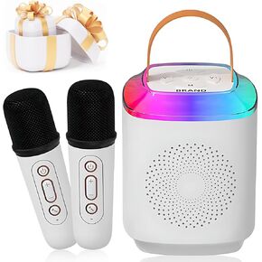 Mini Karaoke Machine for Kids Adult：2 Wireless Microphones Karaoke for Kids Adults - Portable Bluetooth 5.3 Speaker - Gifts for Girls Age 4-11+ Year Old Birthday Christmas Party Gifts Supplies
