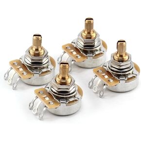 CTS 500k pot, 500k potentiometer guitar potentiometer for volume and tone, short Split Shaft Audio Taper Pots - Set of Four (4X) - 10% Tolerance - TAOT The Art Of Tone