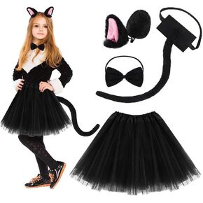 Luxtacular Pig Costume Set Pink Pig Ears Nose Tail Bow Tie Tutu Skirt Animal Fancy Dress Costumes for Cosplay Party Halloween