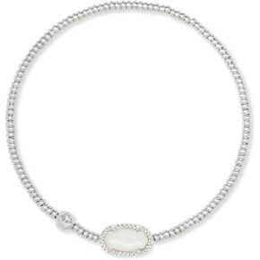 Kendra Scott Womens Grayson Stretch Bracelet Silver Iridescent Drusy One Size