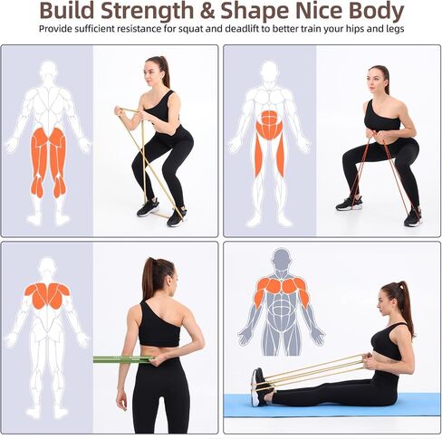 Sportneer Resistance Bands for Working Out: 5-130lb Resistance 5 Levels Pull Up Assistance Bands with Handles & Door Anchor - Resistance Band Set for Stretching, Physical Therapy & Resistance Training in Saudi Arabia