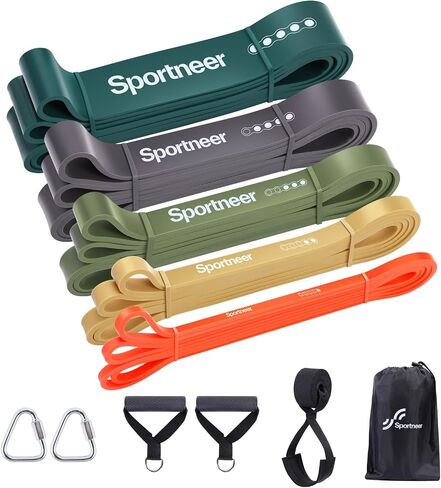 Sportneer Resistance Bands for Working Out: 5-130lb Resistance 5 Levels Pull Up Assistance Bands with Handles & Door Anchor - Resistance Band Set for Stretching, Physical Therapy & Resistance Training in Saudi Arabia