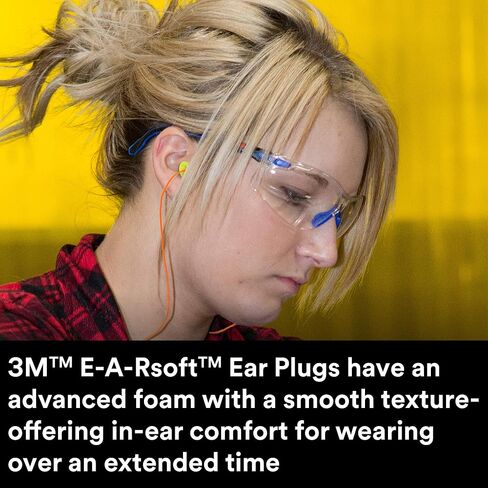 3M Ear Plugs, 200 Pairs/Box, E-A-Rsoft FX 312-1261, Uncorded, Disposable, Foam, NRR 33, Drilling, Grinding, Machining, Sawing, Sanding, Welding, 1 Pair/Poly Bag in Saudi Arabia