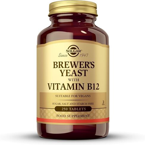 Solgar Brewer's Yeast 7 ½ Grains with Vitamin B12 - 250 Tablets, Pack of 2 - Non-GMO, Vegan, Dairy Free, Kosher - 82 Total Servings in Saudi Arabia