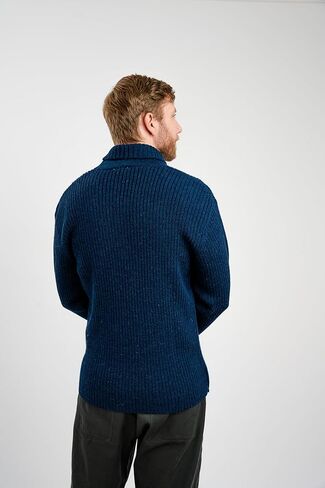 SAOL Men's Merino Wool Fisherman Sweater Shawl Collar Knit Pullover in Kuwait