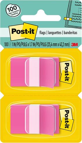Post-it Flags, 50/Dispenser, 2 Dispensers/Pack, 1 in Wide, White (680-WE2) in Kuwait
