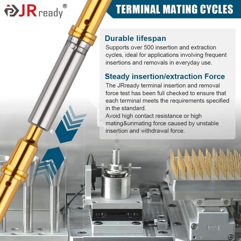 JRready Gold Plated Deutsch Solid Connector Terminals Kit,ST6356-20-040 DTM Turned Contacts Size 20,Male Pins 0460-202-2031/Female Sockets 0462-201-2031 Solid Contacts Wire Gauge 20-22 AWG, 40 Pairs in Kuwait
