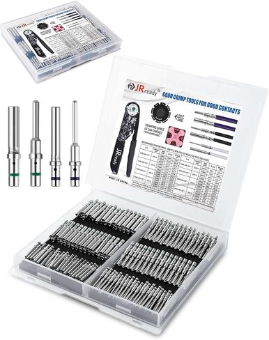 JRready Gold Plated Deutsch Solid Connector Terminals Kit,ST6356-20-040 DTM Turned Contacts Size 20,Male Pins 0460-202-2031/Female Sockets 0462-201-2031 Solid Contacts Wire Gauge 20-22 AWG, 40 Pairs in Kuwait