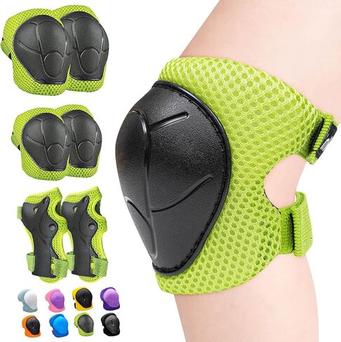 Knee Pads for Kids Unicorn Protective Gear Set Knee Pads and Elbow Pads Set with Wrist Guard for Girls Boys Roller Skates Inline Skatings Scooter Cycling Bike Skateboard (Small, Yellow) in Saudi Arabia