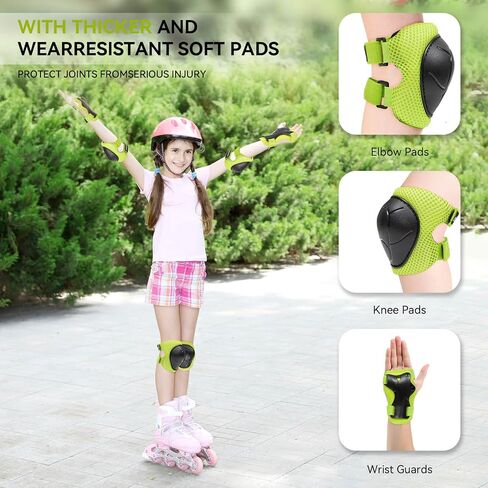 Knee Pads for Kids Unicorn Protective Gear Set Knee Pads and Elbow Pads Set with Wrist Guard for Girls Boys Roller Skates Inline Skatings Scooter Cycling Bike Skateboard (Small, Yellow) in Saudi Arabia
