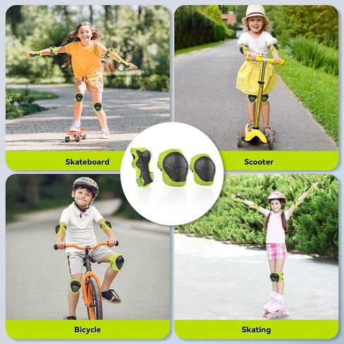 Knee Pads for Kids Unicorn Protective Gear Set Knee Pads and Elbow Pads Set with Wrist Guard for Girls Boys Roller Skates Inline Skatings Scooter Cycling Bike Skateboard (Small, Yellow) in Saudi Arabia