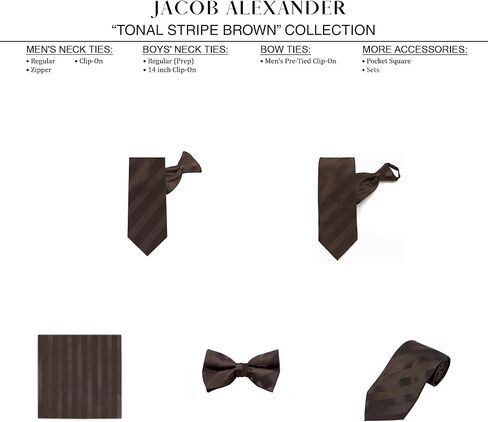 Jacob Alexander Men's Pre-Tied Tonal Stripe Clip-On Bow Tie in Saudi Arabia