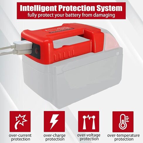 شواحن بطاريات أداة الطاقة USB لبطارية ميلووكي M18 18 فولت، محول شاحن USB مع منافذ شحن سريع USB-A وUSB-C 2.1A in Saudi Arabia