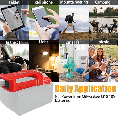 شواحن بطاريات أداة الطاقة USB لبطارية ميلووكي M18 18 فولت، محول شاحن USB مع منافذ شحن سريع USB-A وUSB-C 2.1A in Saudi Arabia
