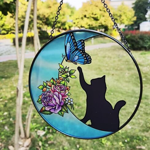 MUZZIOU Lotus Flower Stained Glass Window Hanging, Lotus Sun Catcher Wall Decoration,Chinese Style Lotus Art Decoration for Swaying Pink Halloween in Saudi Arabia