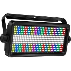 LED Stage Strobe Light - 500W 960 LEDs RGBW DJ Strobe Light with 16 Zones Chasing by DMX RDM Control Sound Activated Auto Play Uplight for Event Club Bar Party Show Wedding Stage Lighting