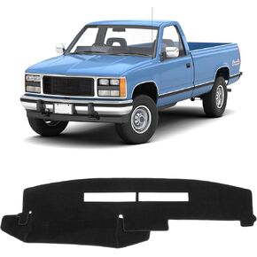 KUST Car Dashboard Cover for 2019-2021 Chevy Chevrolet Silverado 1500 2500HD 3500HD/2020-2023 GMC Sierra 1500 2500HD 3500HD (Not Fit for Dashboard with 13.4 inch Navigation) Polyester No Glare Black