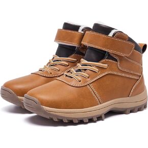 Boys Girls Snow Boots Winter Slip On Warm Fur Lined Shoes Lightweight Water-Resistant Cold Weather Boot (Little Kid/Big Kid)
