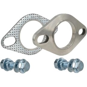 2.35 Inch 2 Bolt Exhaust Flange and Gasket,Stainless Steel Exhaust Flange Connection Set with Flange Bolts and Nuts(60mm)