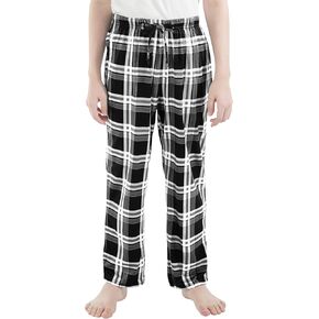 Cooraby Boys Plaid Pants Boys Girls Printed Plaid Pants with Pockets Drawstring Elastic Waist Plaid Pants for Christmas