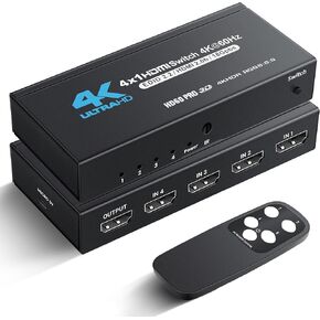 NEWCARE HDMI 2.1 Switch, Ultra HD 8K HDMI Switch Box with Remote Supports 4K@120Hz, 8K@60Hz Auto CEC 3D HDCP2.3, 5 Port HDMI Switcher Compatible with PS5/4/3, Xbox,roku, Fire Stick, TV,Projectors