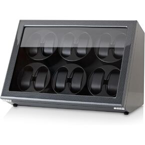 12 Watch Winder for Automatic Watches with Motor-Stop and Battery Option (Black)